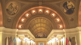 The ceiling of the grand staircase of the South Dakota State Capitol Building. 