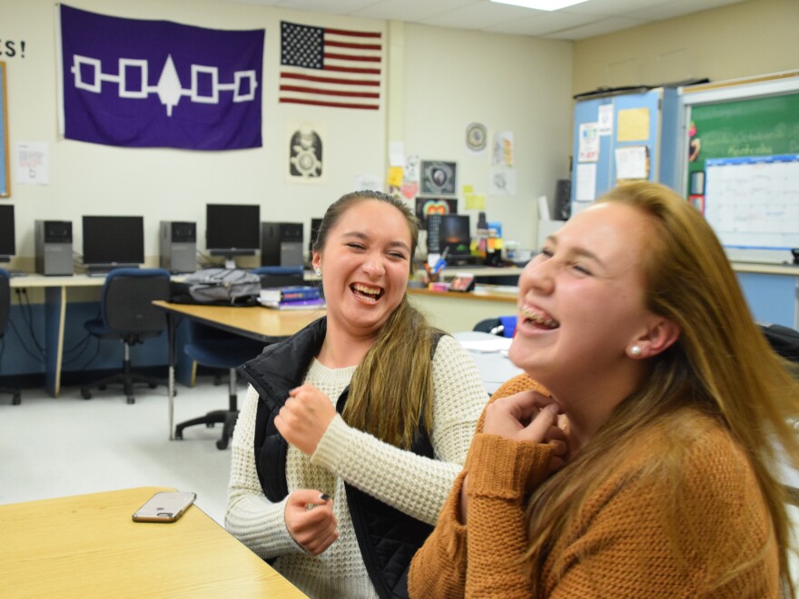 Amanda (left) and Keely are both aware of offensive stereotypes surrounding their reservation and ethnicity; the Mohawk Club aims to dispel some of that.