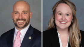 State Rep. Brandon Achor (left) and social worker Allison Grigsby Sweatman are running to represent Arkansas Senate District 13.