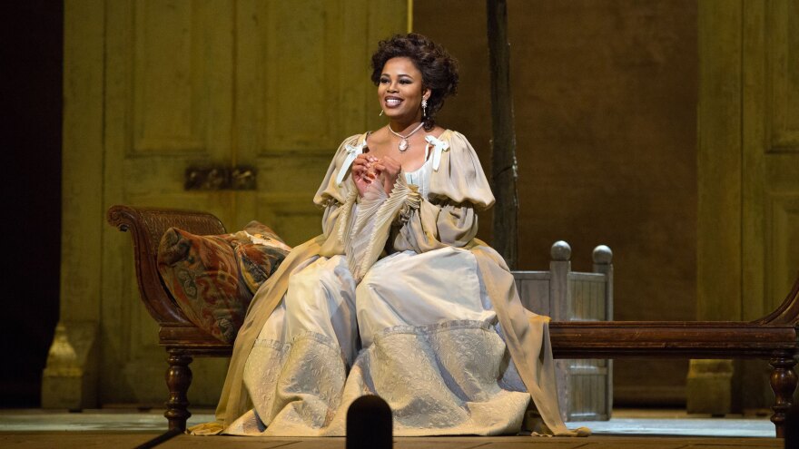 Pretty Yende on stage performing 