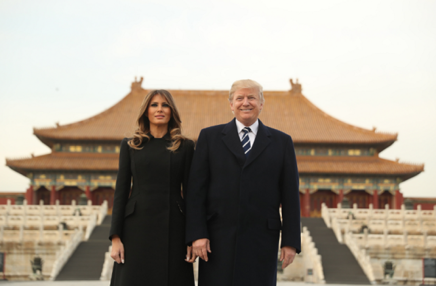 Donald and Melania Trump take a tour of the Forbidden City while visiting Beijing, China as part of their five-country trip through Asia.