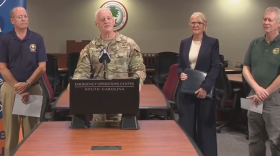 A snapshot from Wednesday's Earthquake Preparedness Week news conference in Columbia.