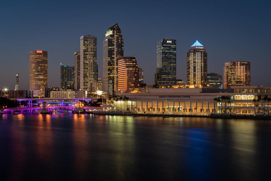 Buildings near body of water in Tampa.