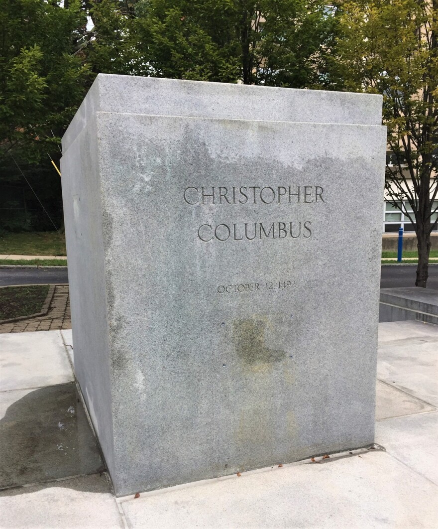 Pedestal After Removal of Columbus Statue in Wilmington DE.