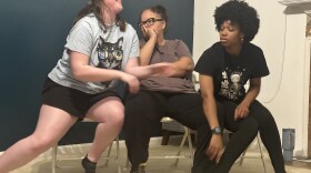Sophie Brotemarkle, left, Lisa Powell and Cheyenne Walters during a rehearsal for the 13th annual 'Panties in a Twist.' It's a Push Comedy production written, performed and starring a female cast. The show has performances May 29 and 30.