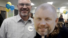 Deschutes County Sheriff candidate William Bailey at his election night party with supporters and family, Nov. 5, 2024.