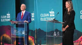 Andy Biggs and Teri Ann Hourihan faced off Tuesday night in gubernatorial debate, one notable in particular by incumbent Gov. Hobbs deciding she didn't need to be there.