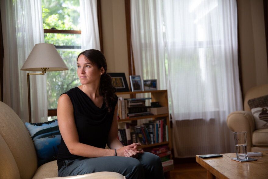 Dr. Kathryn Nagel at her home in New Haven. As a doctor and someone with Type 1 diabetes, she's advocating for lower prescription and health care costs, especially for people who need to manage chronic, lifelong diseases.