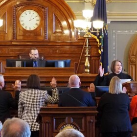 Kansas House members are sworn in on Jan. 13, 2026.