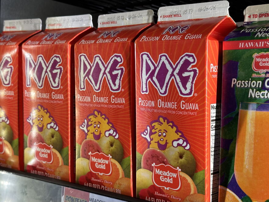POG juice sold by Meadow Gold at a grocery store in Honolulu, Hawaiʻi. (Sept. 29, 2026) 