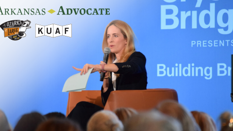 Olivia Walton, Crystal Bridges Museum of American Art board chair, speaks during a lecture at the Bentonville museum on Sept. 30, 2026.