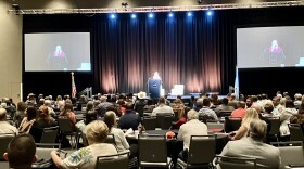 Rachel Cannon speaks at the Oklahoma Municipal League conference at Tulsa's Cox Convention Center on Wednesday, September 11, 2024.