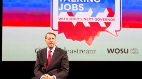 Democratic candidate for Ohio governor Richard Cordray speaks at the Talk Job's With Ohio's Next Governor forum in Cleveland on Thursday. 