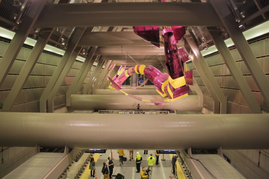 'Jet Kiss,' by Mike Ross at the Capitol Hill light rail station.