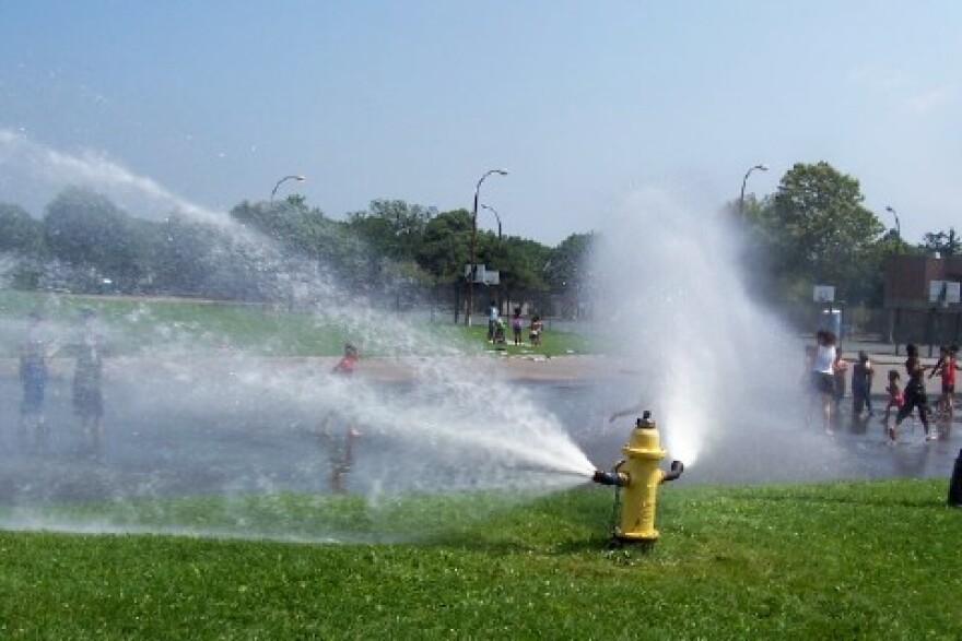 \"Cool Sweep\" cools down neighborhood kids at Edgerton Rec Center.