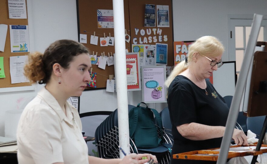 Alison Schuchs (right) is a Scottish-born, now Corpus Christi-based artist whose portraits are featured in "Portraiture: Four Perspectives" at Beeville Art Museum through July 18.