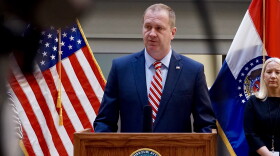 Missouri Attorney General Eric Schmitt announces a potential settlement in a lawsuit against manufacturers and distributors of addictive opioid painkillers on Thursday, July 22, 2021.