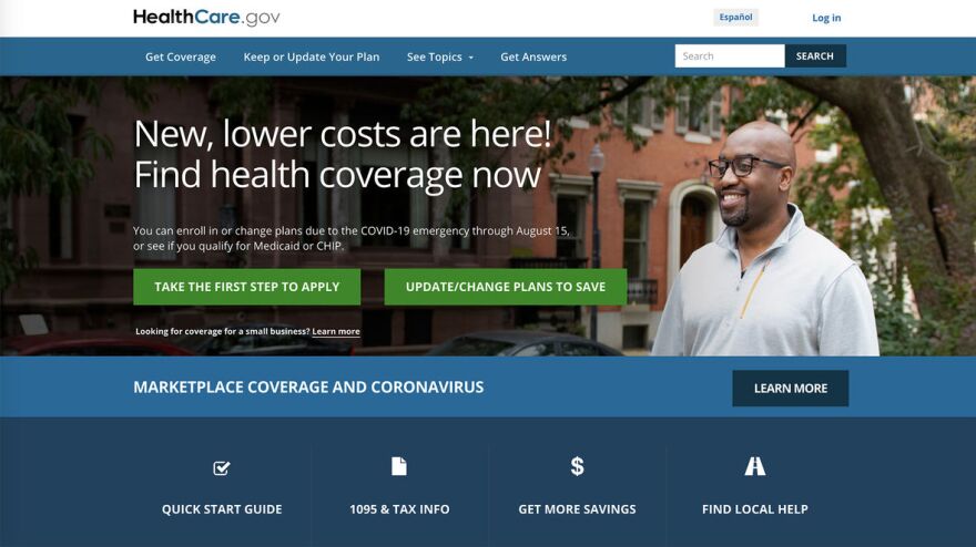 Healthcare.gov/Screenshot by NPR