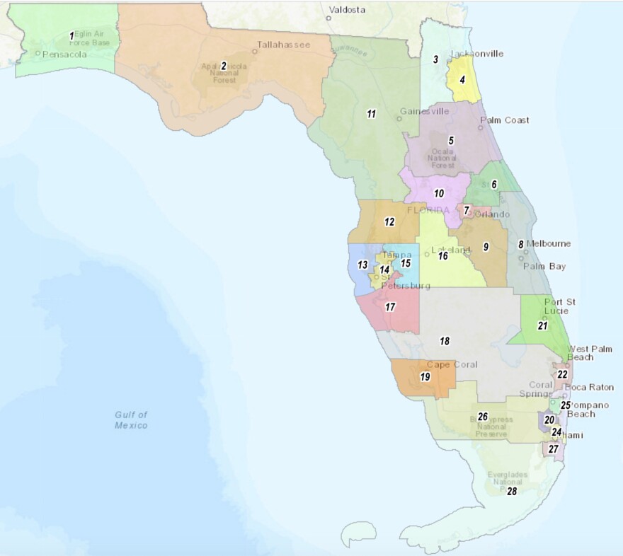 Gov. Ron DeSantis' proposed congressional map would carve up Congressional District 5 (Rep. Al Lawson's district) into four districts across north Florida.