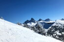 Snowy mountains.