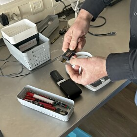 Daan van der Gouwe presents equipment at the Trimbos Institute drug testing lab in Utrecht, Netherlands, on Thursday, March 6, 2025. Trimbos Institute is part of the country’s national drug checking system, which the Dutch government funds. The system is designed to reduce the harm of using drugs.
