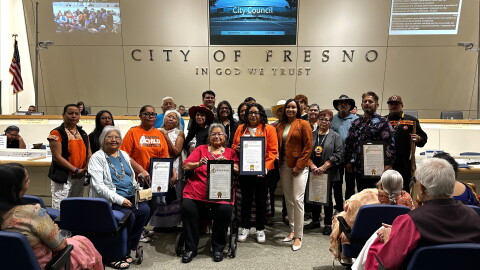Tribal leaders gathered at Fresno City Hall on Sept. 17, 2026, to be recognized for "Native American Day" in the city.