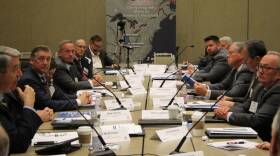 Industry and transportation leaders discuss infrastructure solutions at a forum in Indianapolis Thursday.