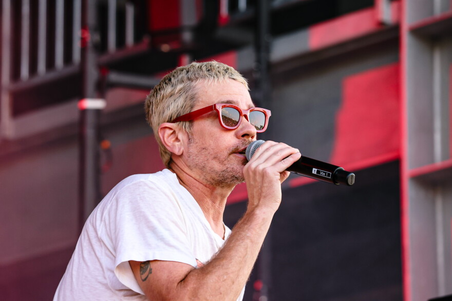 a man singing 