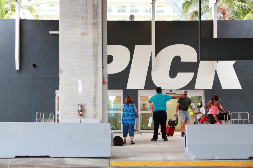 Some 650 volunteer passengers disembarked from the Freedom of the Seas ship of Royal Caribbean on June 22, 2021 in PortMiami.