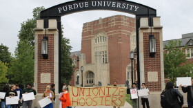 Purdue University student graduate workers held a rally in support of Indiana Universitys union Wednesday.