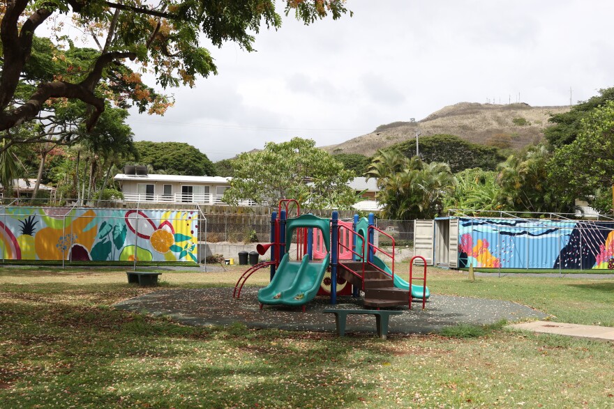 FILE - A playground sits at Aikahi Elementary School in Kailua, Hawaiʻi on Tuesday, July 28, 2020. (AP Photo/Jennifer Sinco Kelleher)