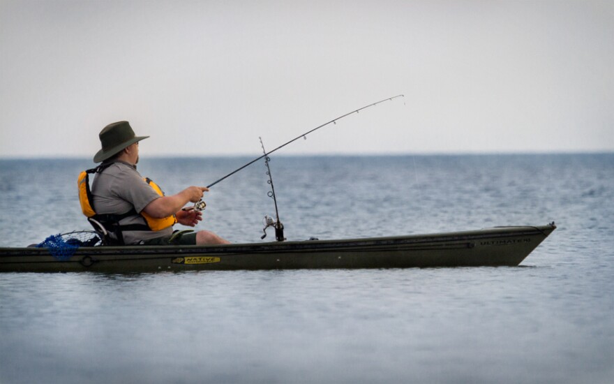 Fishing on Lake Michigan.