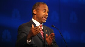 Republican Ben Carson speaks during the Republican presidential debate Wednesday night.