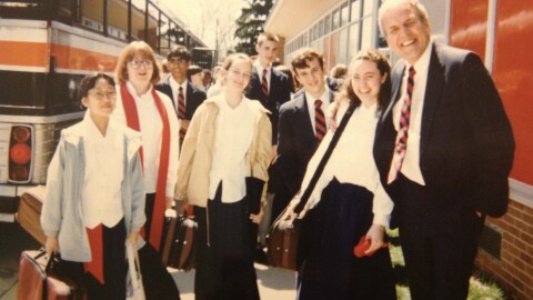 Bob Ritsema in 1992 with KJSO players in Australia