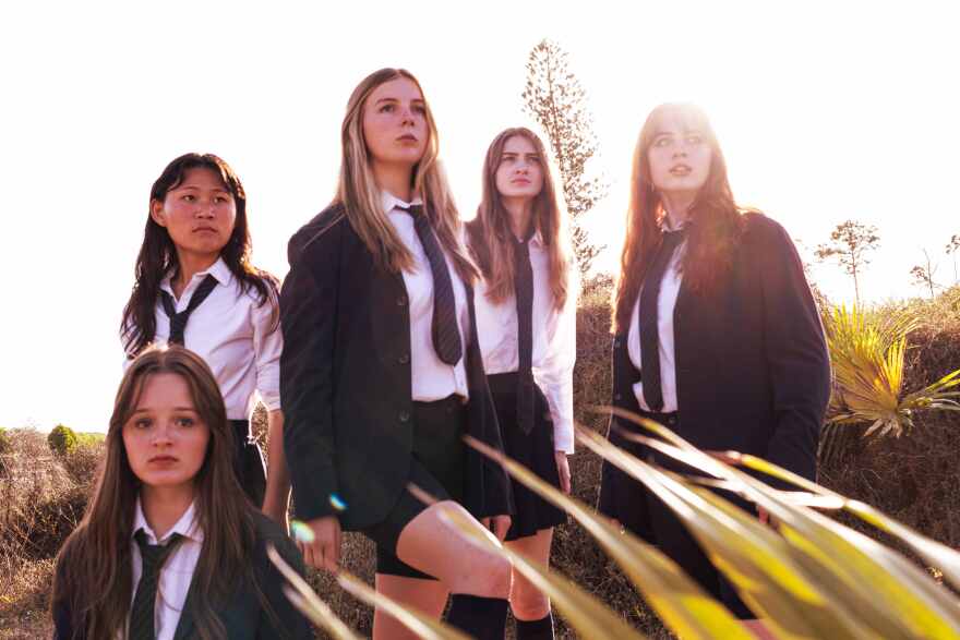 The females of Elevate Studio's 'Lord of the Flies' perform outdoors in 'found theater.'