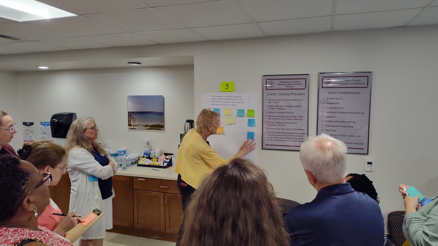 Director of Success by 6 Great Start Collaborative Margy Long posts a comment from a participant.