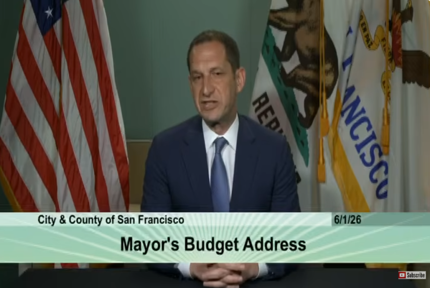 Screenshot of Lurie giving budget address on SF.gov