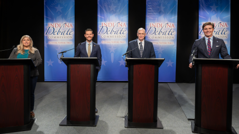 Indiana Secretary of State candidates gathered Wednesday for a debate held by the Indiana Debate Commission at WFYI studios.