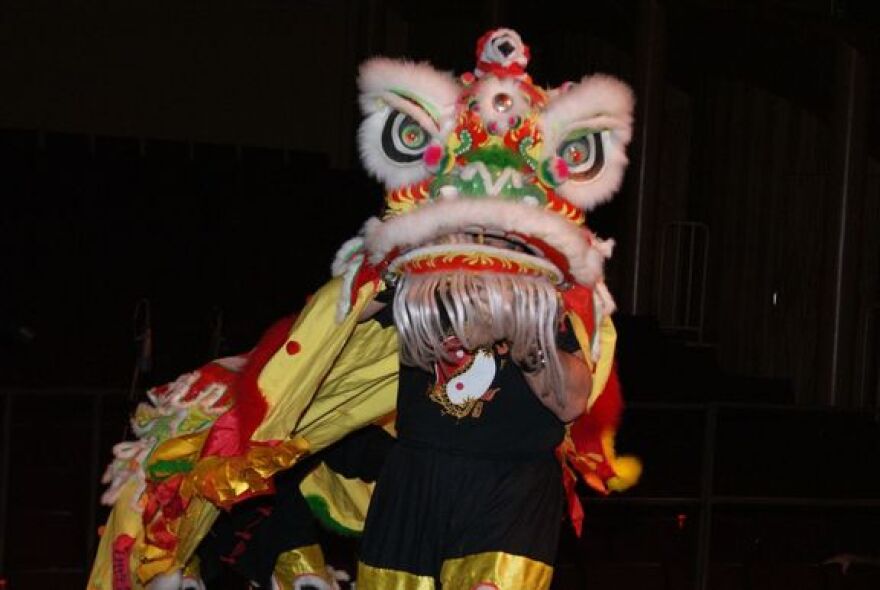Dragon dancing at University of Akron