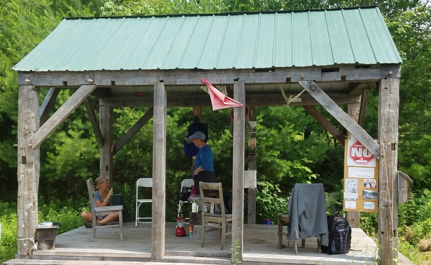 The shelter, which has been headquarters for pipeline opponents near Otis State Forest in Sandisfield, Mass. 