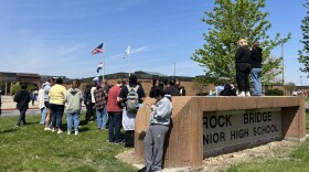 Student protest at Rock Bridge High School on April 26, 2023.