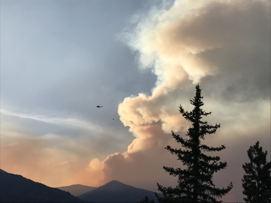 The Lolo Peak Fire plume seen from Florence The Lolo Peak Fire plume seen from Florence about 8:00 pm Wednesday, August 16, 2017.8:00 pm Wednesday night