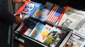 A misinformation newsstand is seen in midtown Manhattan on October 30, 2018, aiming to educate news consumers about the dangers of disinformation, or fake news, in the lead-up to the U.S. midterm elections. The first-of-its-kind newsstand was set up by the Columbia Journalism Review. (ANGELA WEISS/AFP via Getty Images)