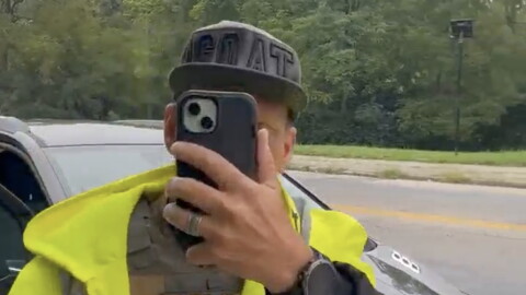 A new federal lawsuit claims ICE agents in Springfield have violated the First Amendment rights of observers. This image was taken from videos submitted as evidence in the case.