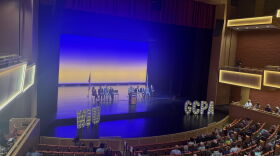 Al Goldfarb addresses the crowd during the ribbon cutting ceremony for the GCPA.