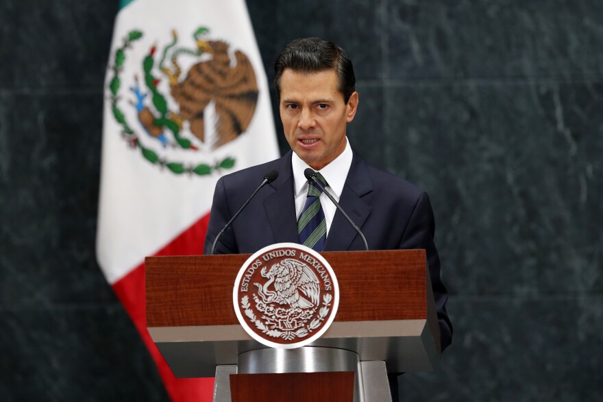 Mexican President Enrique Peña Nieto speaks during a news conference last August in Mexico City.