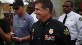 Mina attends a vigil at Pulse one year after the shooting. He served as Orlando Police Chief during the 2016 Pulse Nightclub Shooting. Mina is now Orange County's Sheriff. Photo: Joey Roulette