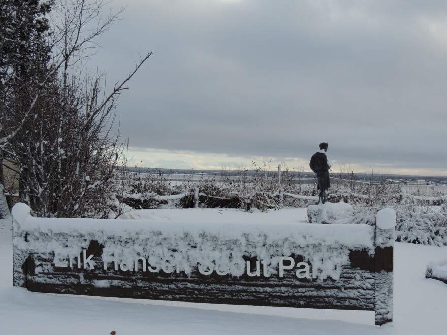 Snowfall in Kenai on Nov. 9, 2023.