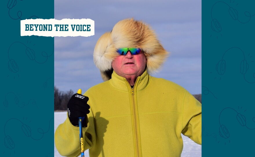 Man cross country skiing