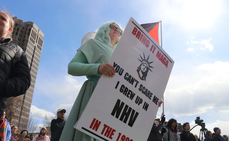 "No Kings" protest in Connecticut on Saturday, March 28, 2026.